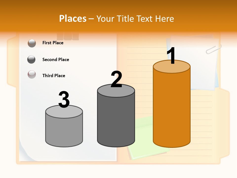 Record Stationery Sticky PowerPoint Template