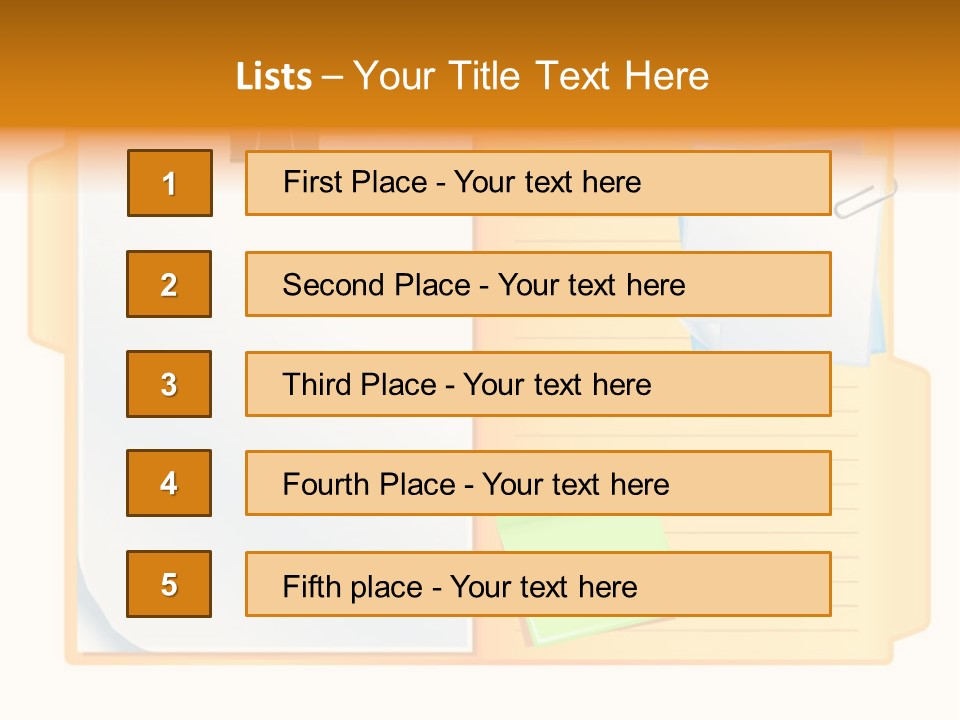 Record Stationery Sticky PowerPoint Template