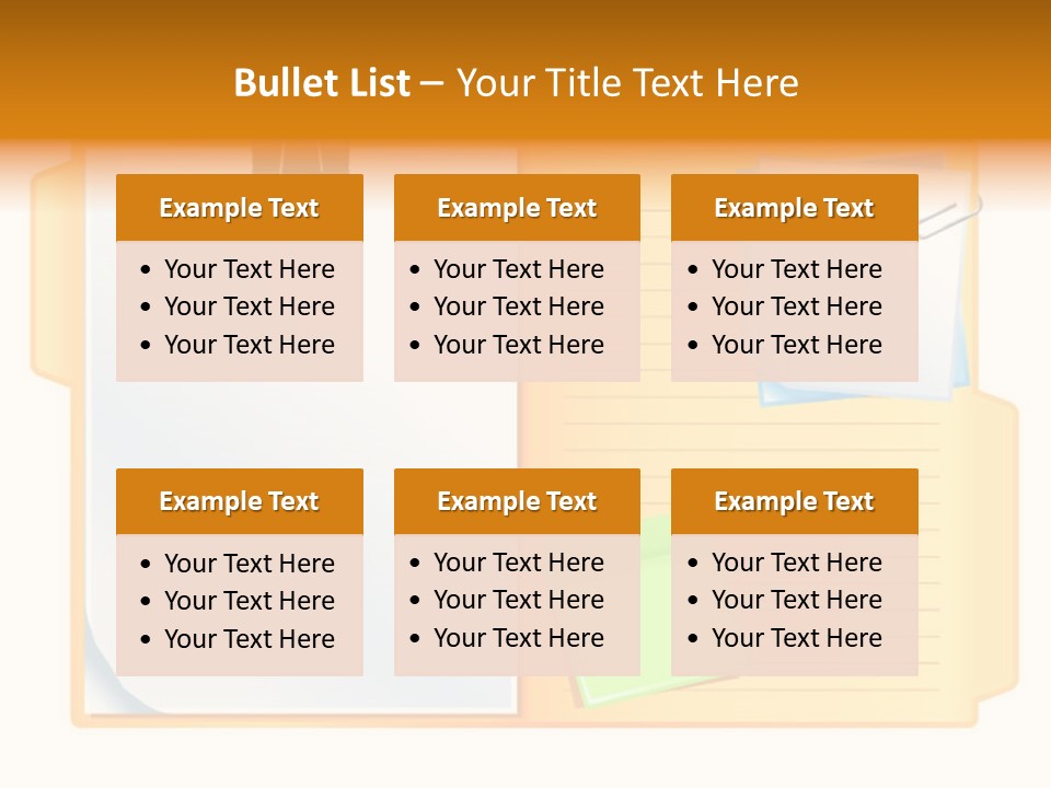 Record Stationery Sticky PowerPoint Template