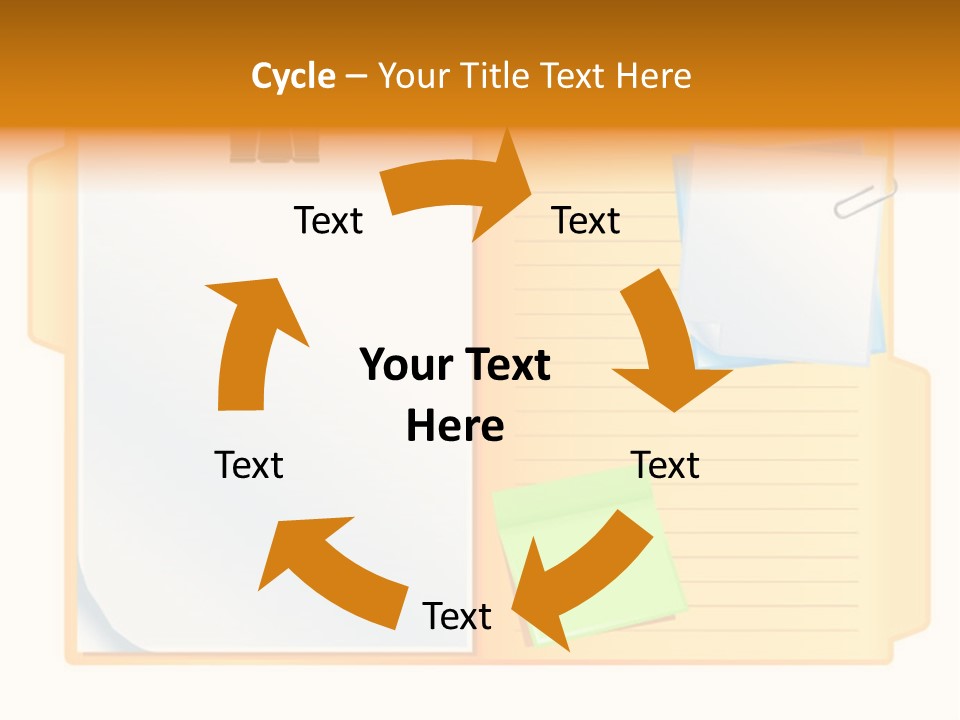 Record Stationery Sticky PowerPoint Template