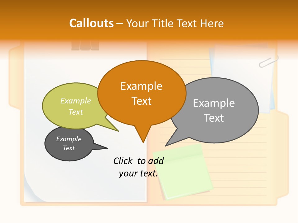 Record Stationery Sticky PowerPoint Template