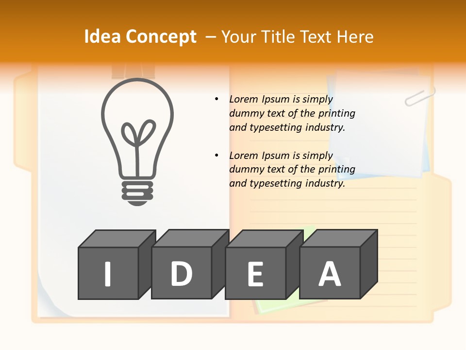 Record Stationery Sticky PowerPoint Template