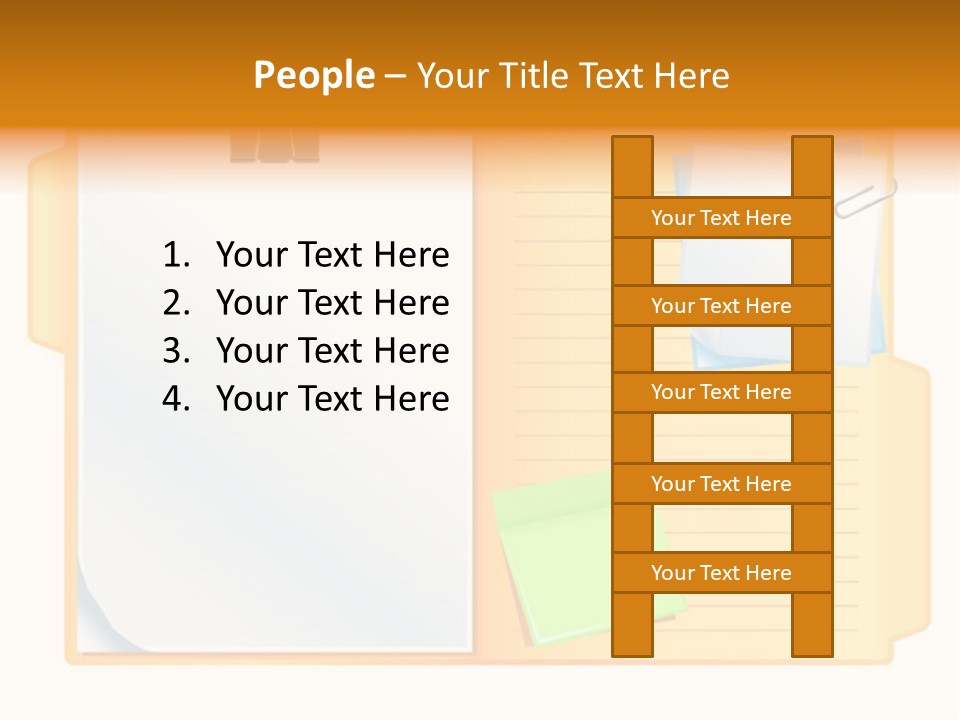 Record Stationery Sticky PowerPoint Template