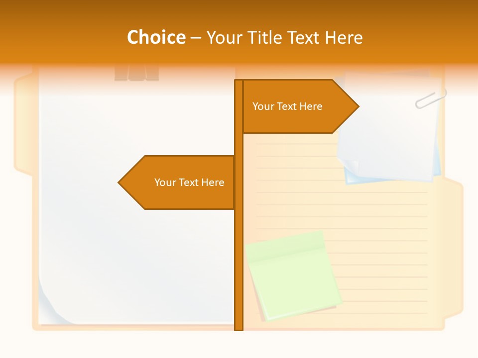 Record Stationery Sticky PowerPoint Template