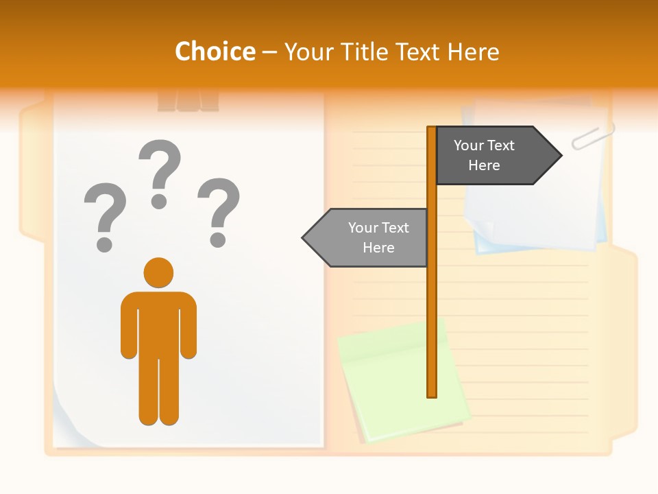 Record Stationery Sticky PowerPoint Template