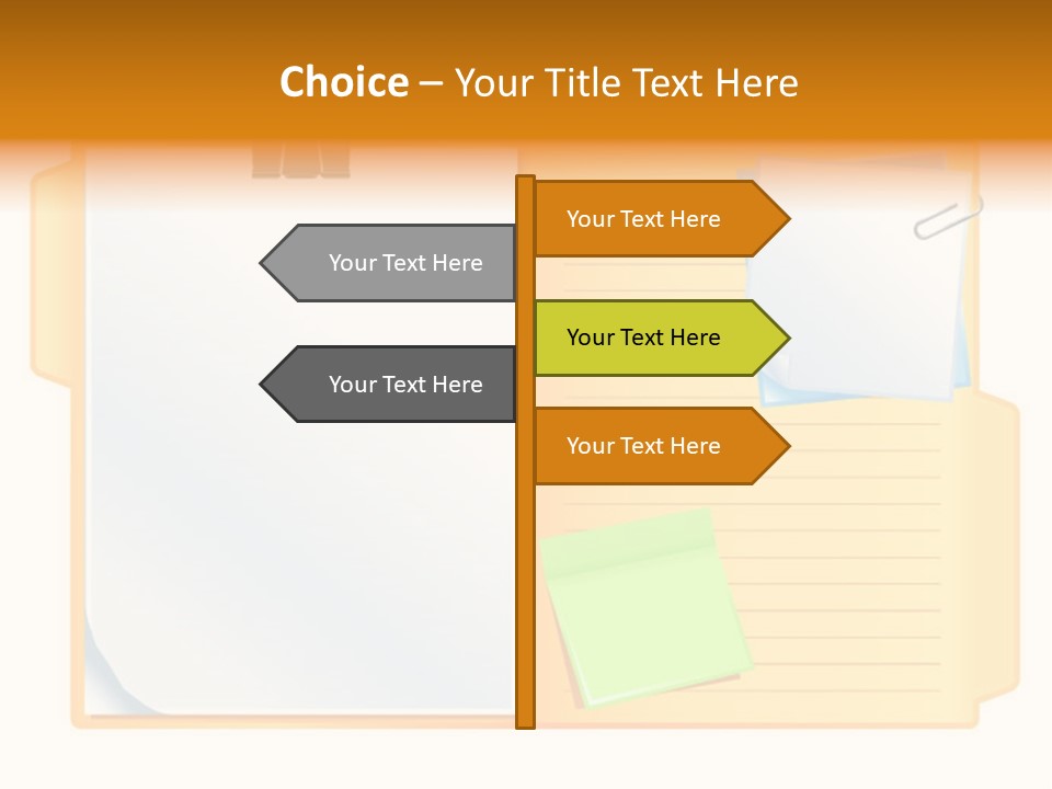 Record Stationery Sticky PowerPoint Template
