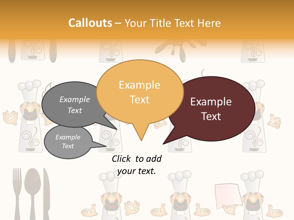 Restaurant Object Placard PowerPoint Template