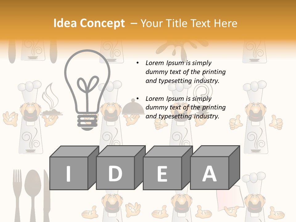 Restaurant Object Placard PowerPoint Template