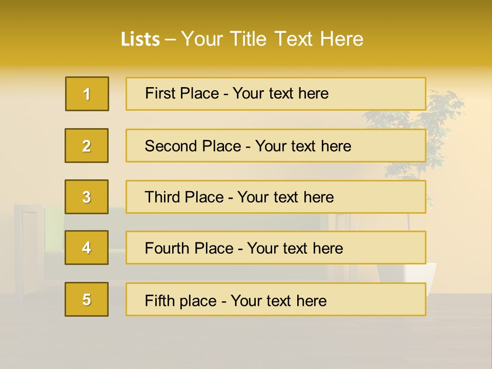 A Green Couch Sitting Next To A Potted Plant PowerPoint Template