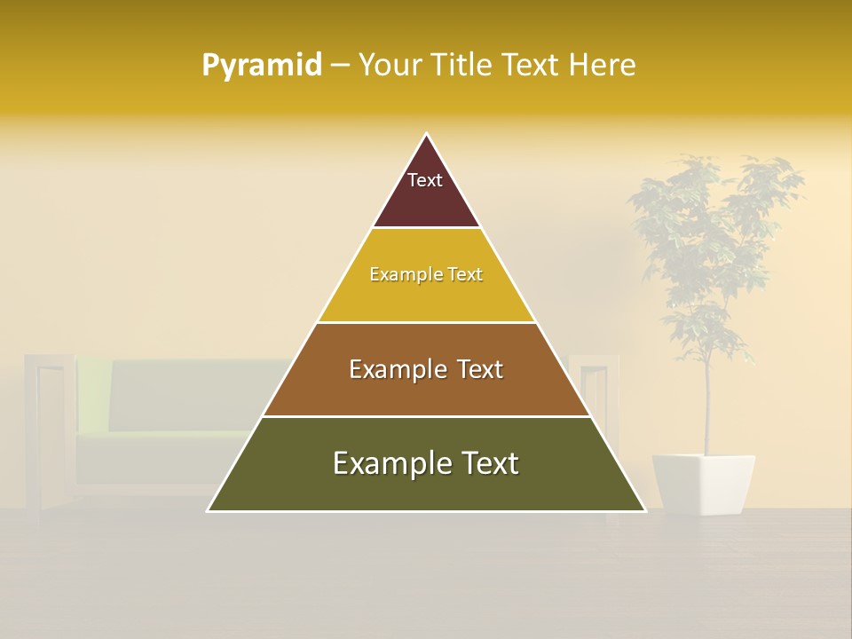 A Green Couch Sitting Next To A Potted Plant PowerPoint Template