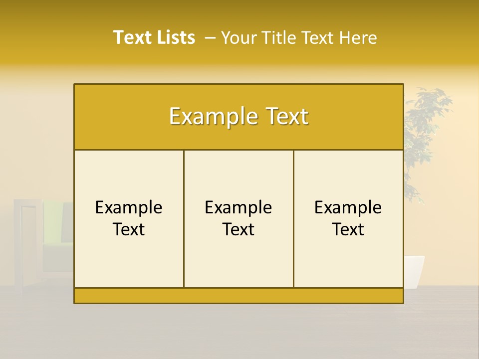 A Green Couch Sitting Next To A Potted Plant PowerPoint Template