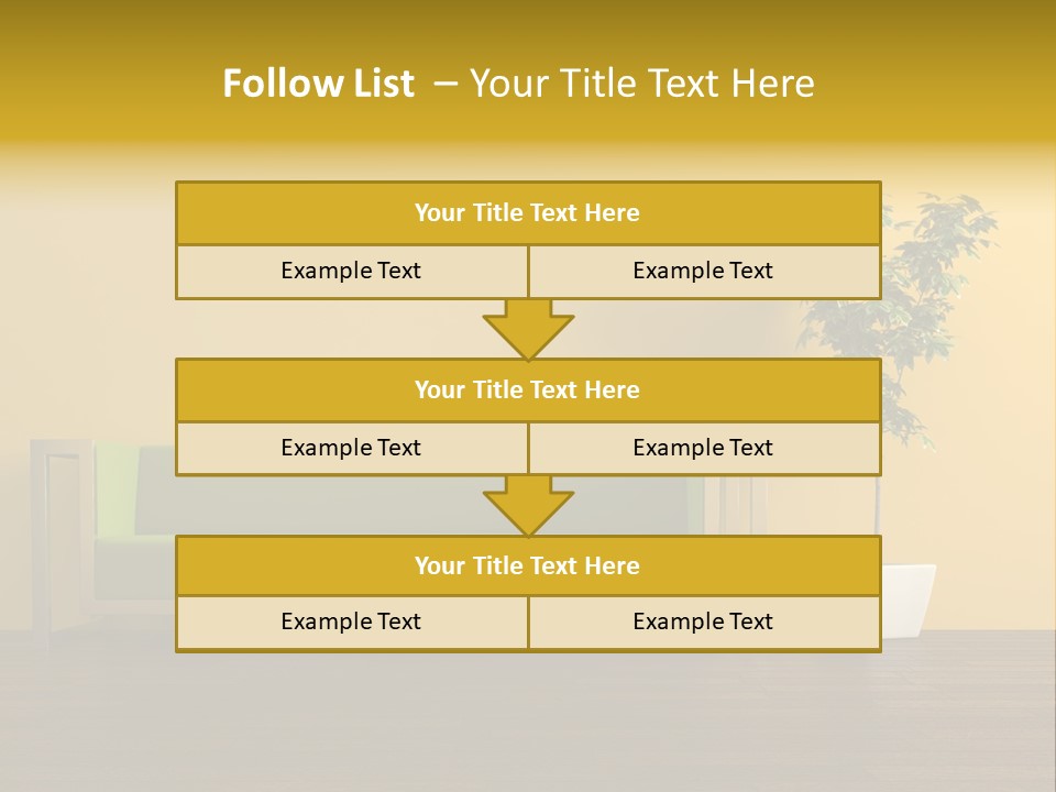A Green Couch Sitting Next To A Potted Plant PowerPoint Template