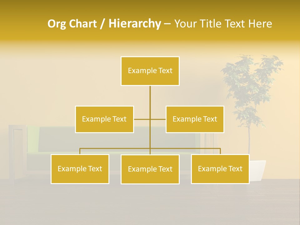 A Green Couch Sitting Next To A Potted Plant PowerPoint Template