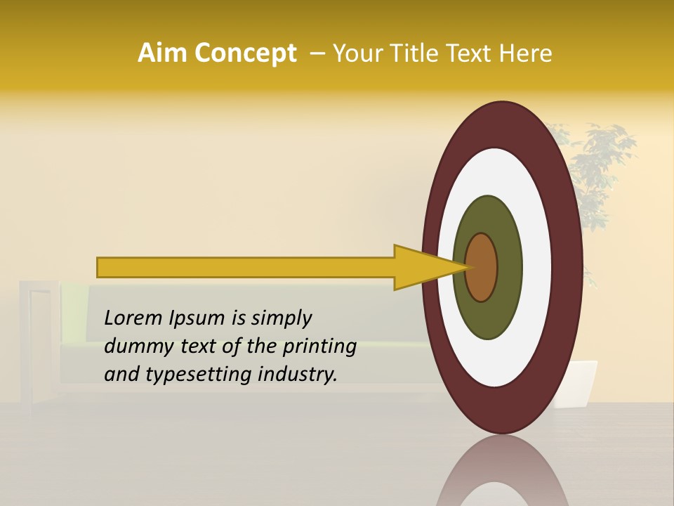 A Green Couch Sitting Next To A Potted Plant PowerPoint Template