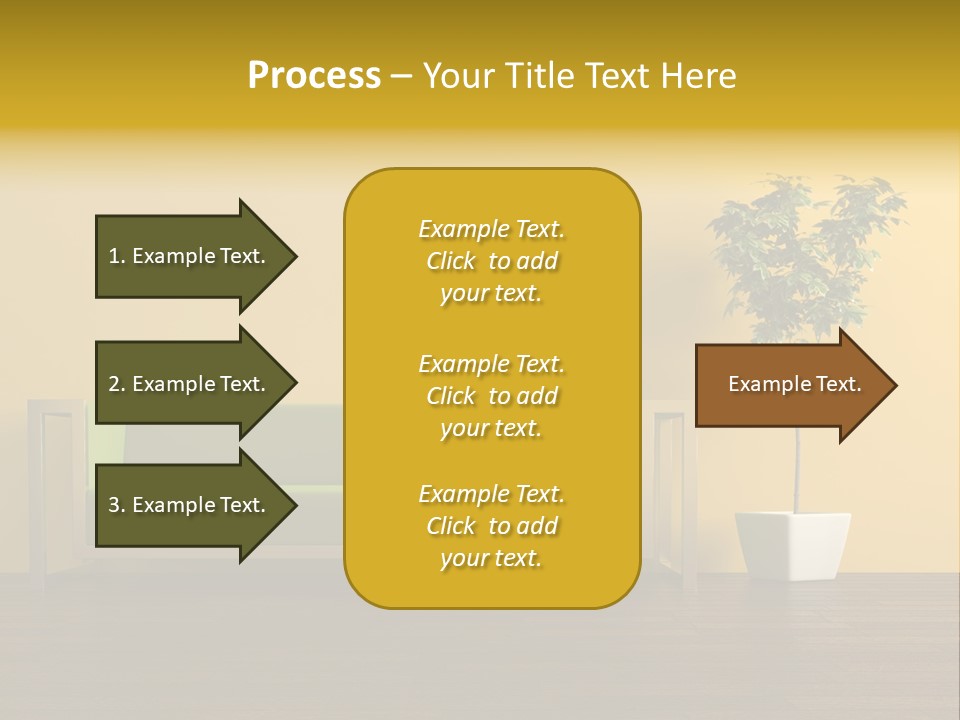 A Green Couch Sitting Next To A Potted Plant PowerPoint Template
