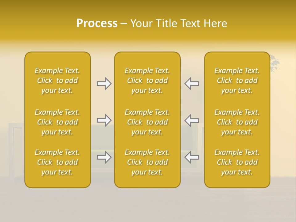 A Green Couch Sitting Next To A Potted Plant PowerPoint Template