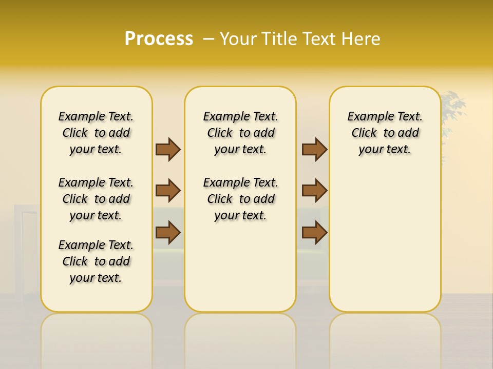 A Green Couch Sitting Next To A Potted Plant PowerPoint Template