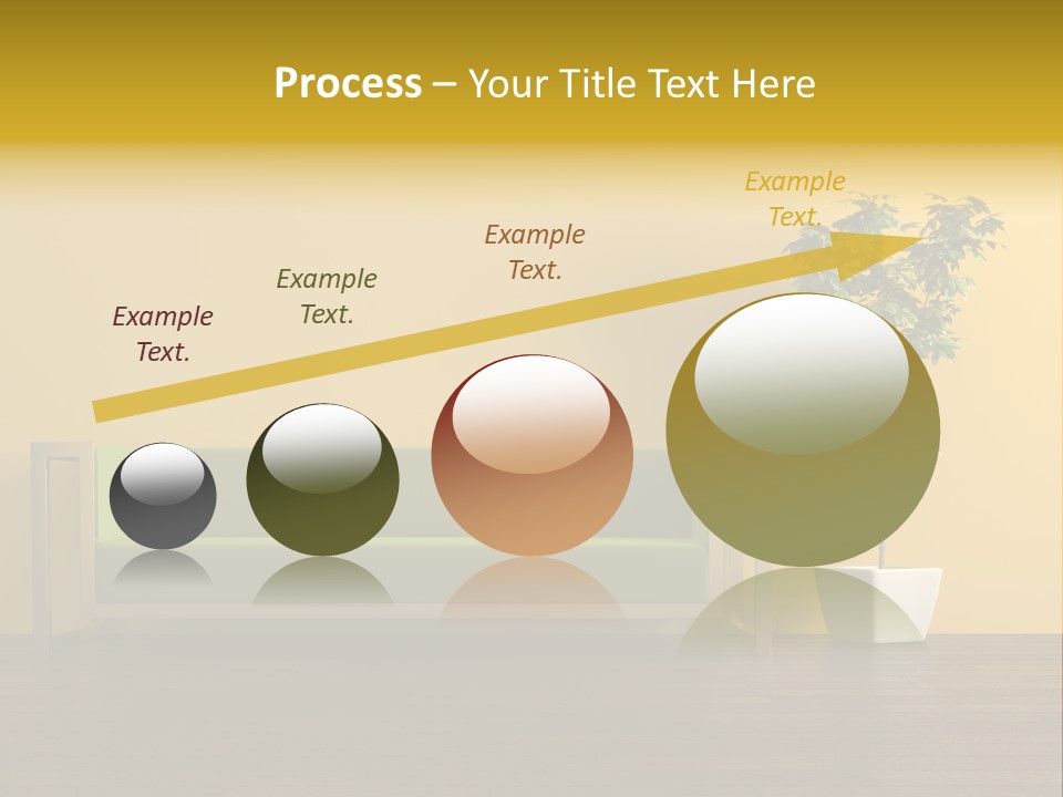 A Green Couch Sitting Next To A Potted Plant PowerPoint Template