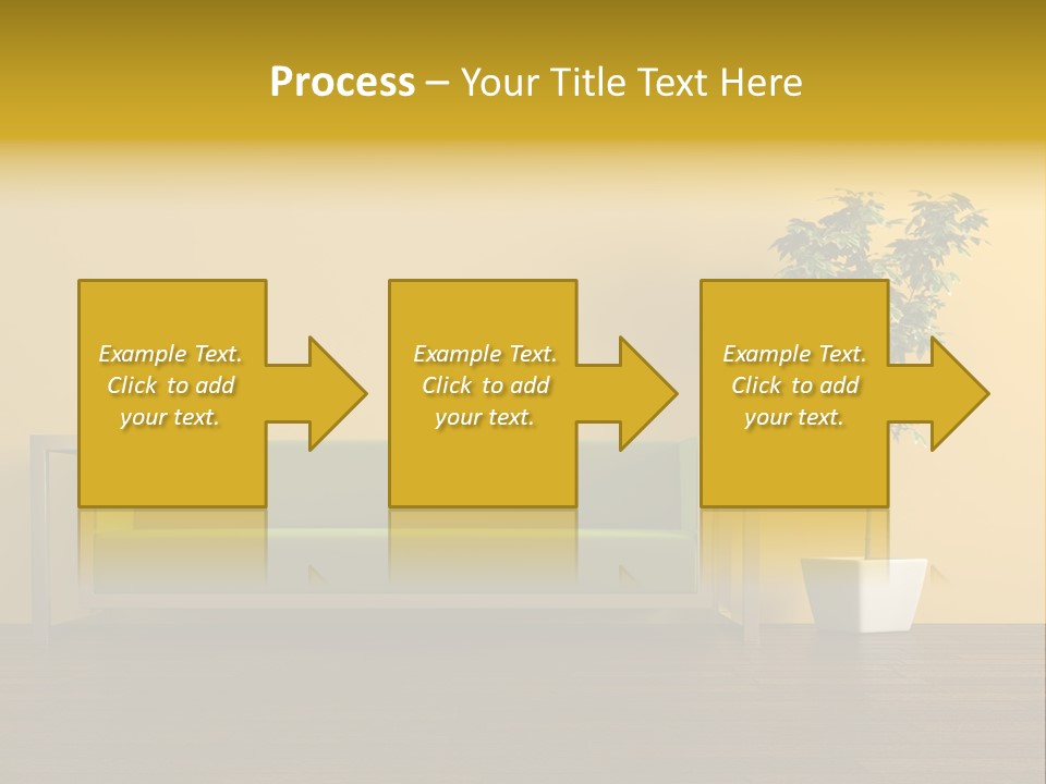 A Green Couch Sitting Next To A Potted Plant PowerPoint Template