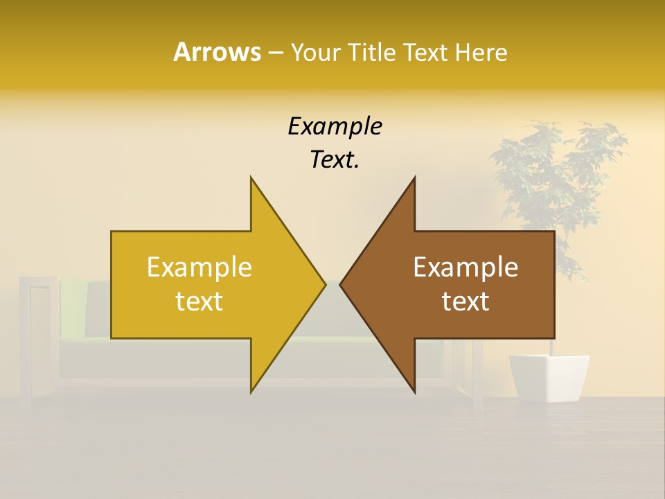 A Green Couch Sitting Next To A Potted Plant PowerPoint Template