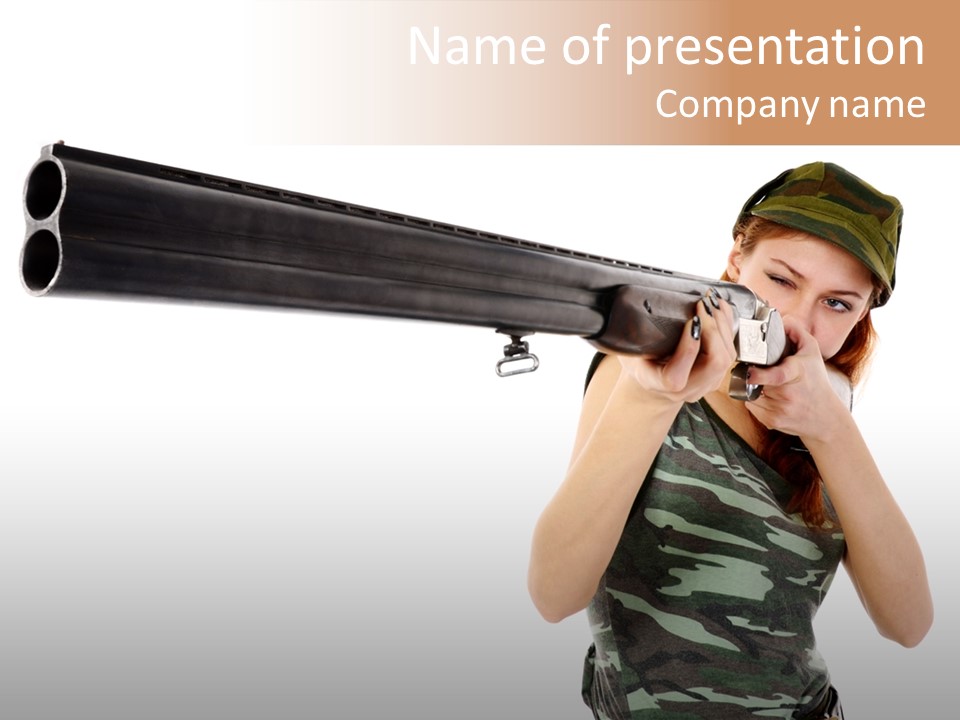 Aiming Boots White PowerPoint Template