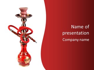 A Red Bottle With A Hookah On Top Of It PowerPoint Template