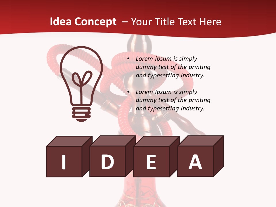 A Red Bottle With A Hookah On Top Of It PowerPoint Template
