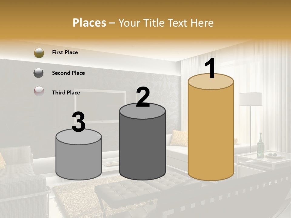 A Living Room Filled With Furniture And A Flat Screen Tv PowerPoint Template