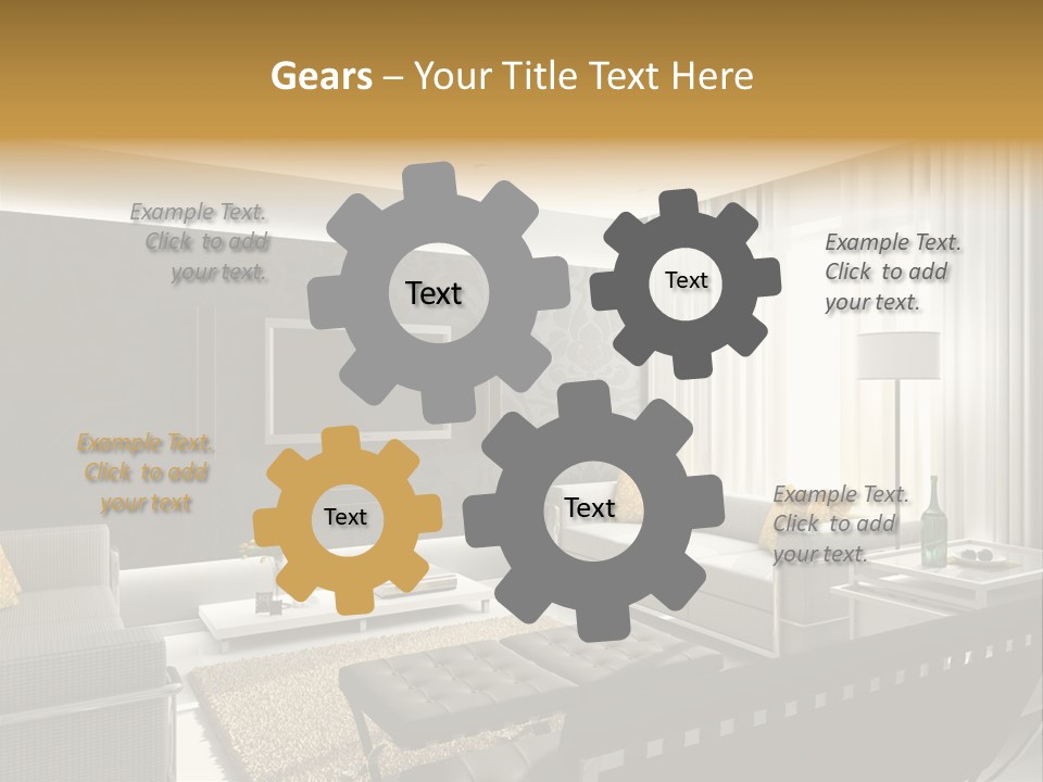 A Living Room Filled With Furniture And A Flat Screen Tv PowerPoint Template