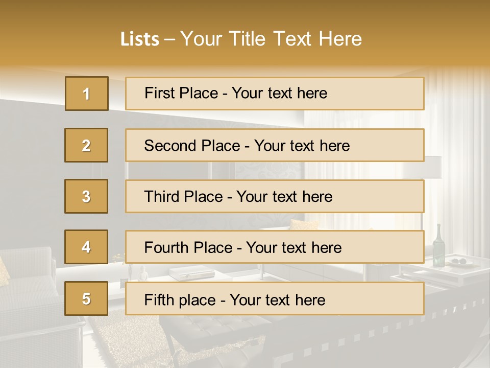 A Living Room Filled With Furniture And A Flat Screen Tv PowerPoint Template