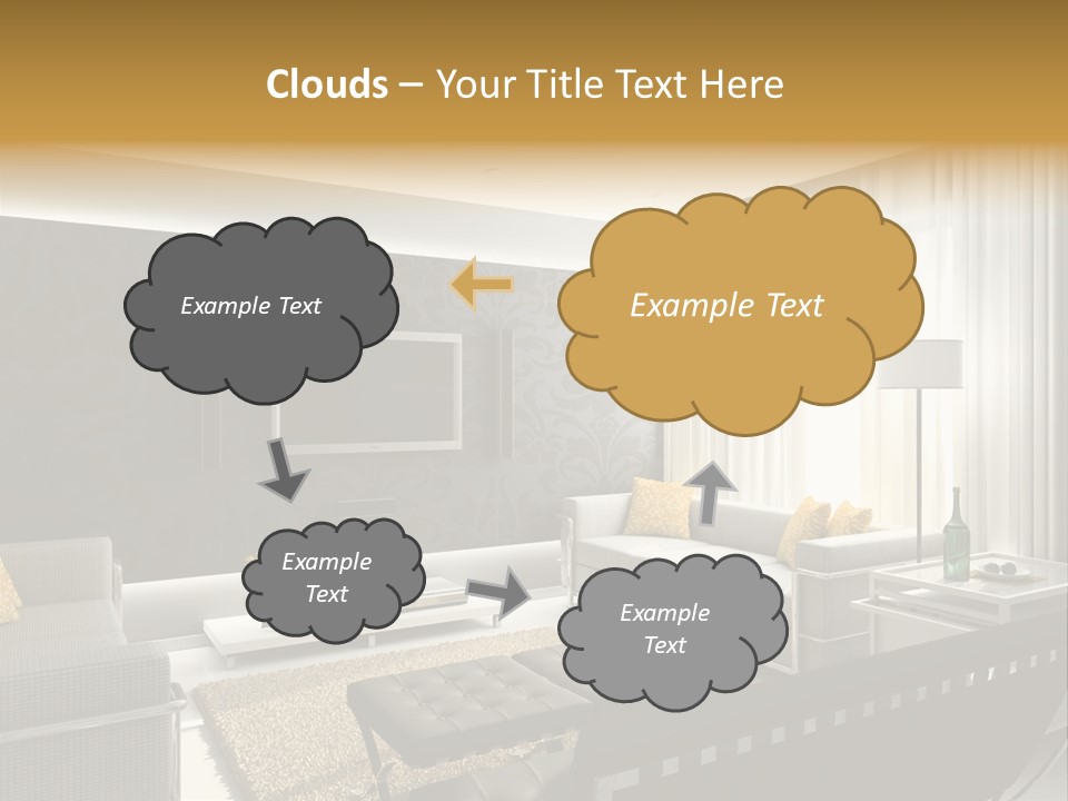 A Living Room Filled With Furniture And A Flat Screen Tv PowerPoint Template