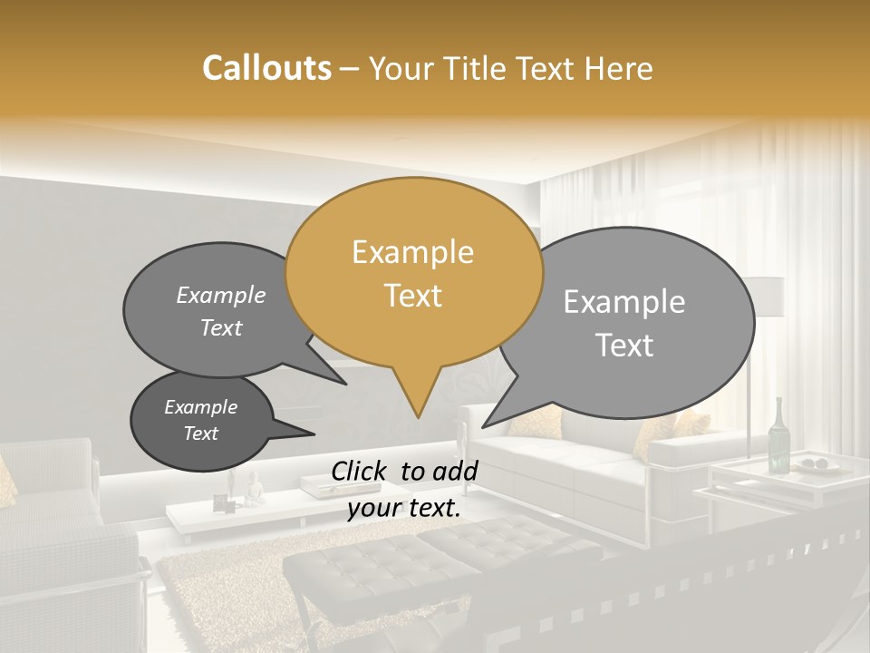 A Living Room Filled With Furniture And A Flat Screen Tv PowerPoint Template