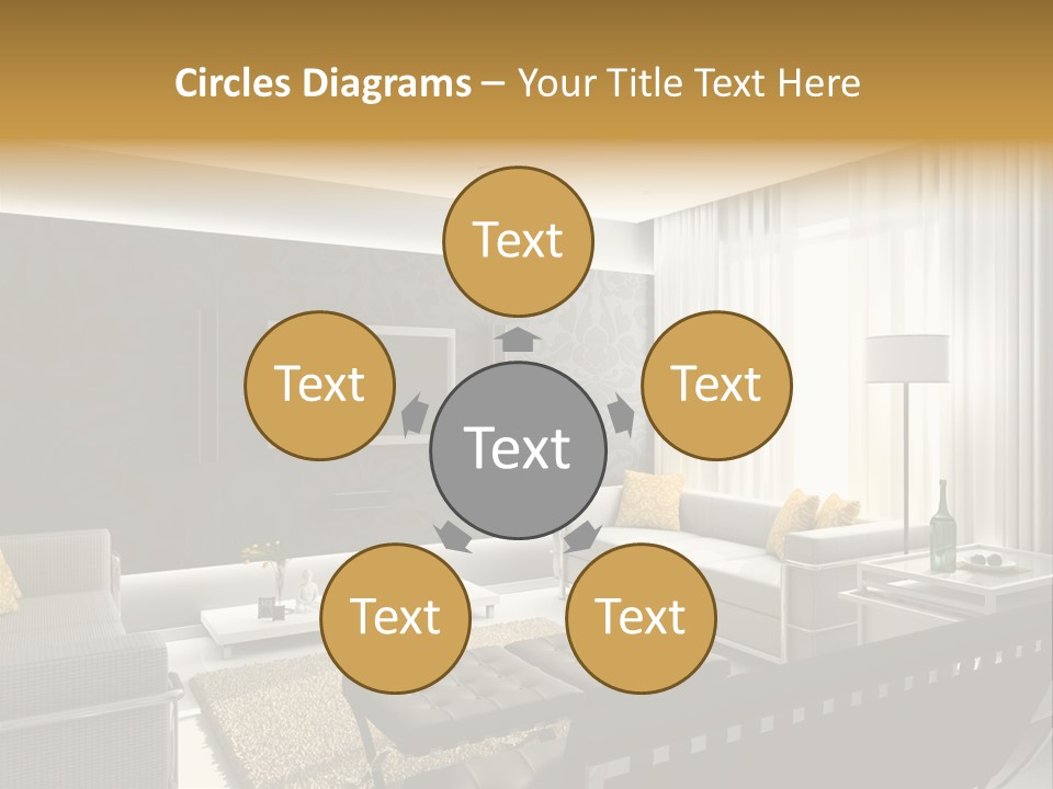 A Living Room Filled With Furniture And A Flat Screen Tv PowerPoint Template