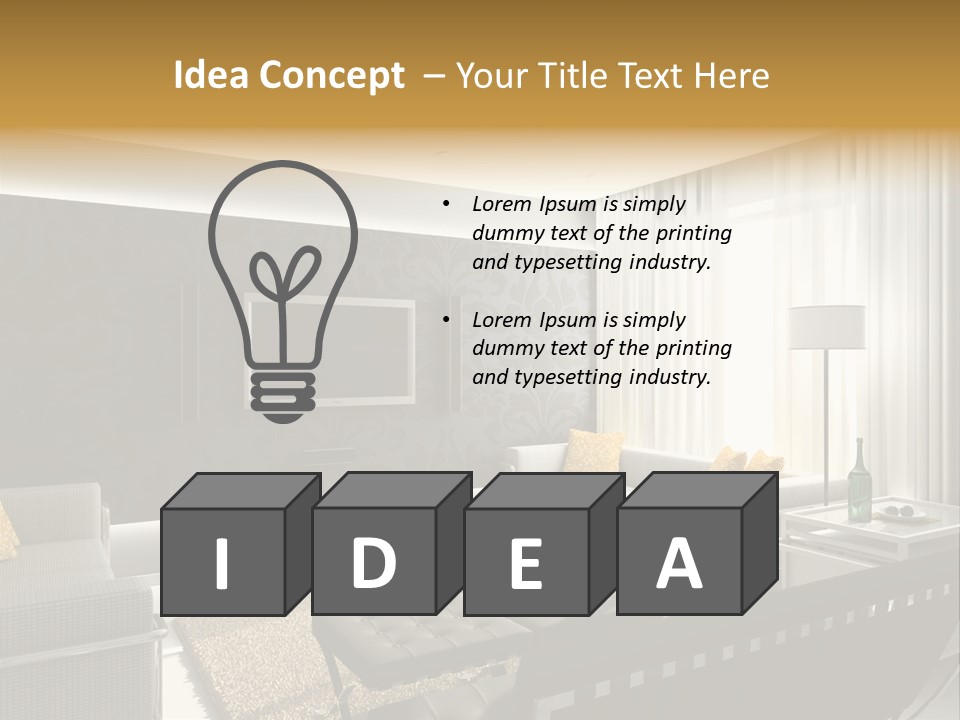 A Living Room Filled With Furniture And A Flat Screen Tv PowerPoint Template