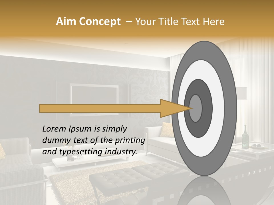 A Living Room Filled With Furniture And A Flat Screen Tv PowerPoint Template