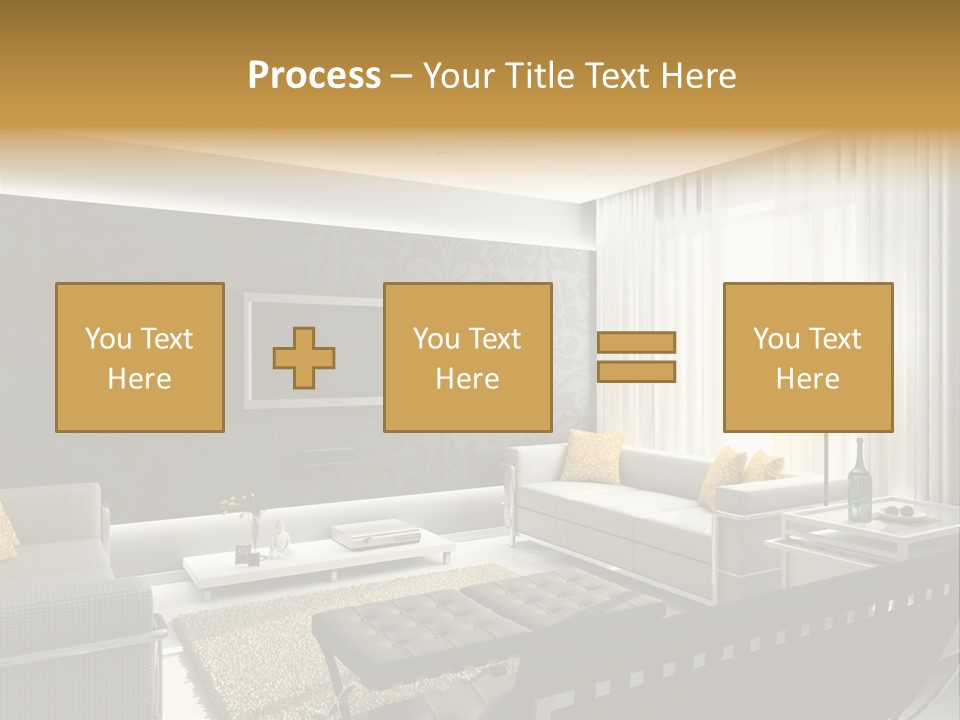 A Living Room Filled With Furniture And A Flat Screen Tv PowerPoint Template