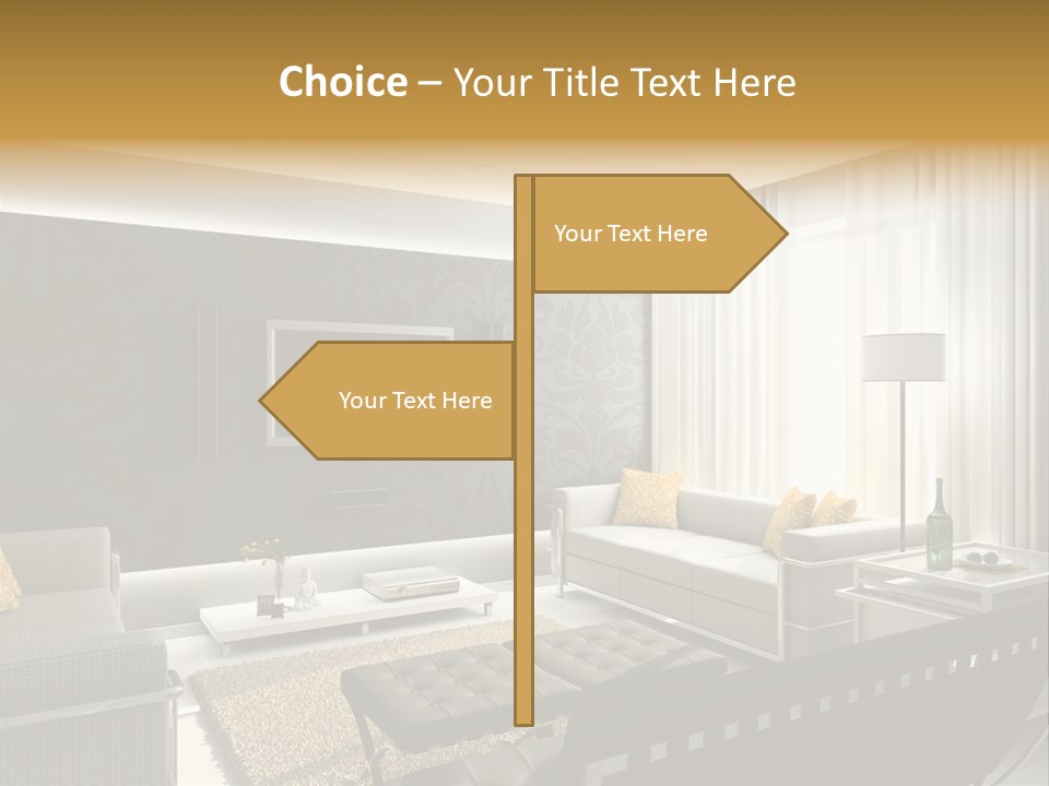 A Living Room Filled With Furniture And A Flat Screen Tv PowerPoint Template