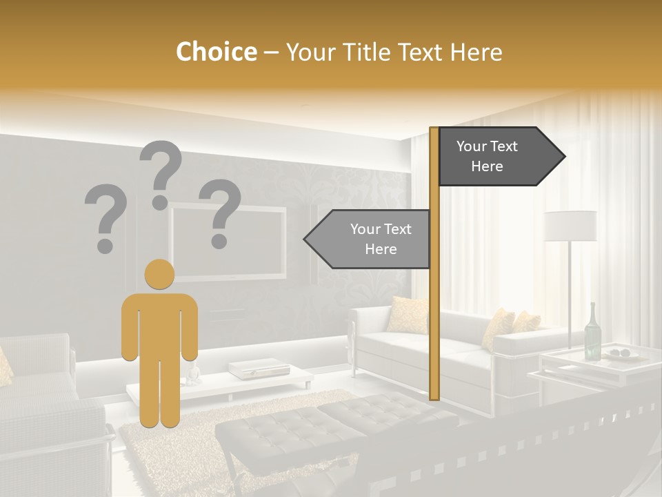A Living Room Filled With Furniture And A Flat Screen Tv PowerPoint Template
