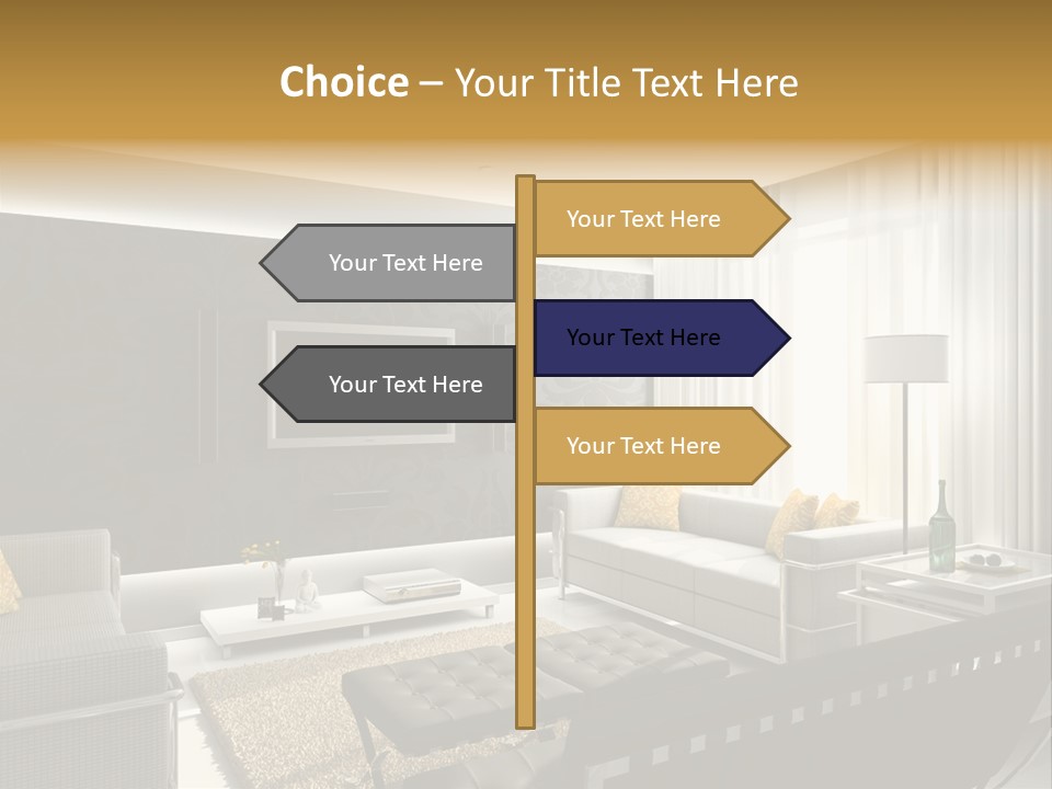 A Living Room Filled With Furniture And A Flat Screen Tv PowerPoint Template