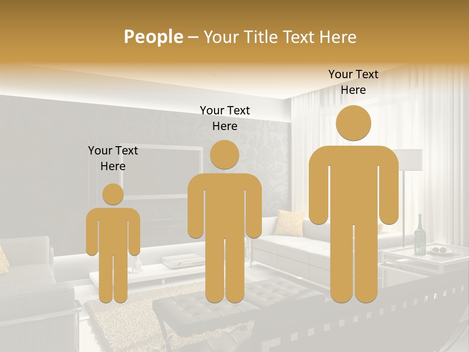 A Living Room Filled With Furniture And A Flat Screen Tv PowerPoint Template