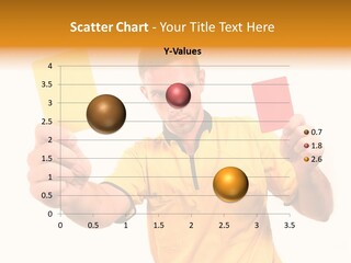 A Man Holding A Red And Yellow Card PowerPoint Template