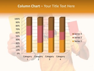 A Man Holding A Red And Yellow Card PowerPoint Template