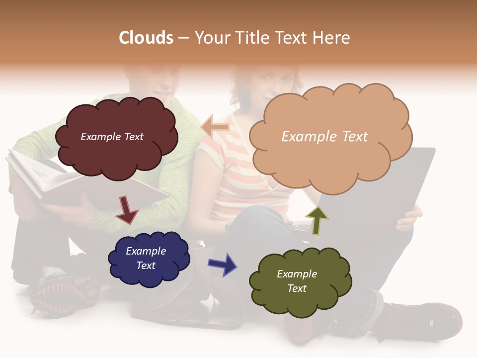 Education Boy Talk PowerPoint Template