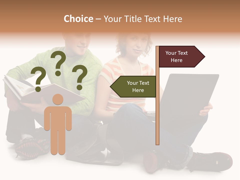 Education Boy Talk PowerPoint Template