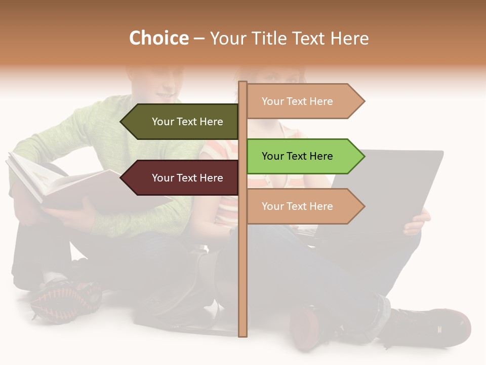 Education Boy Talk PowerPoint Template