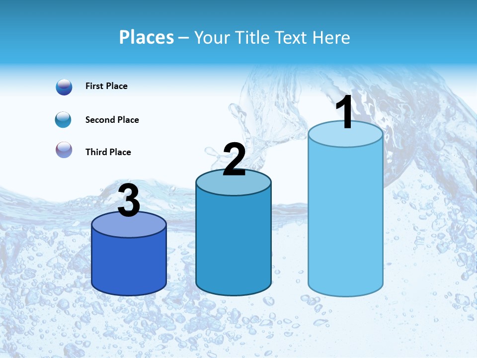 A Blue Wave Of Water On A White Background PowerPoint Template