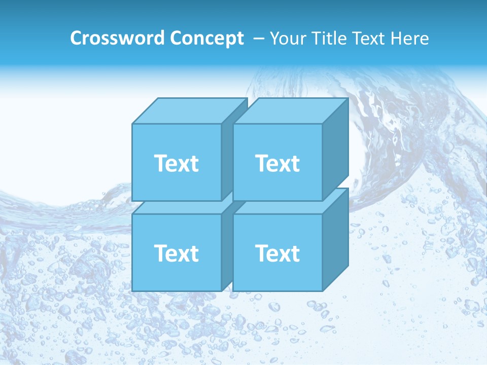 A Blue Wave Of Water On A White Background PowerPoint Template