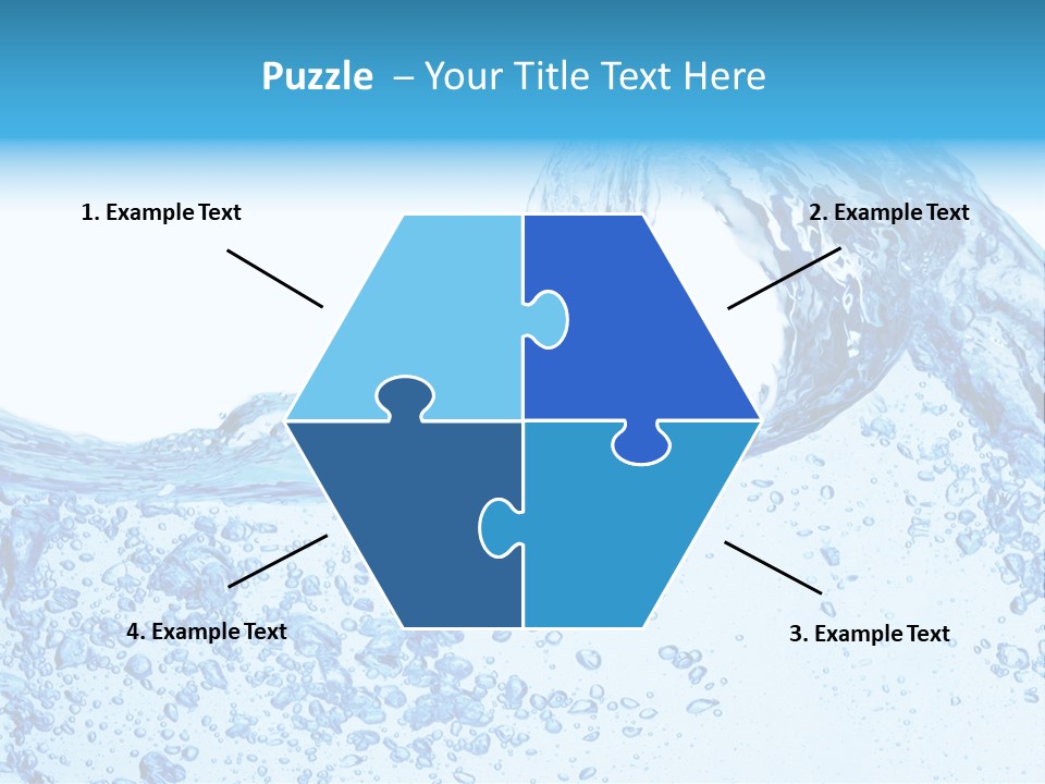 A Blue Wave Of Water On A White Background PowerPoint Template