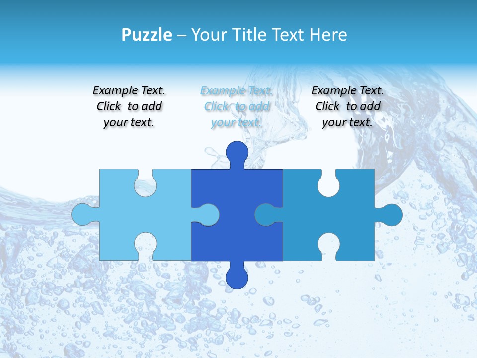 A Blue Wave Of Water On A White Background PowerPoint Template