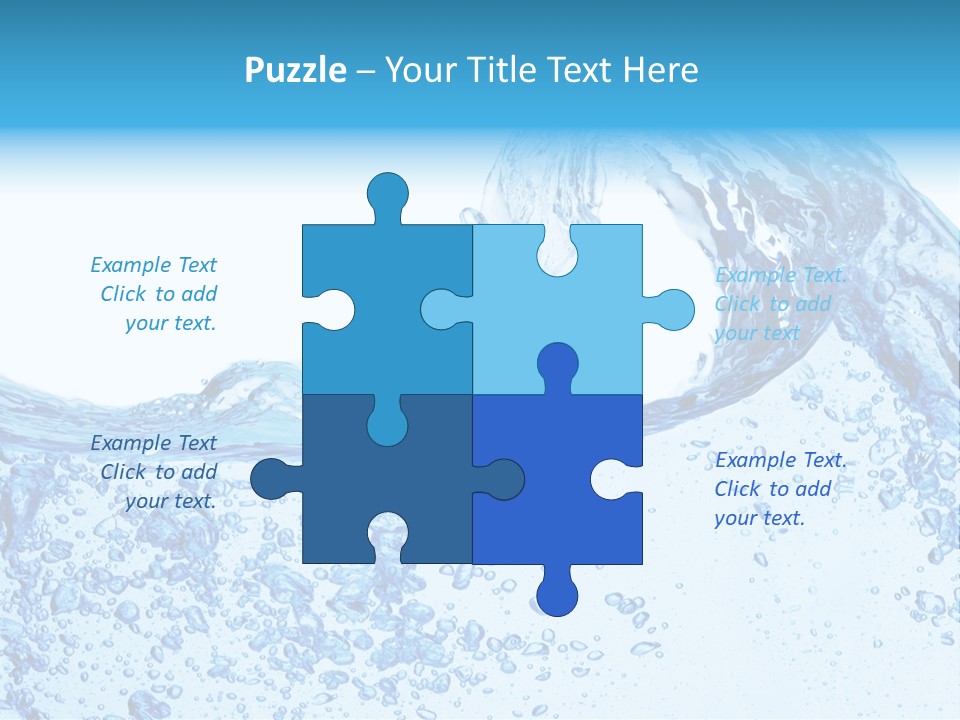 A Blue Wave Of Water On A White Background PowerPoint Template